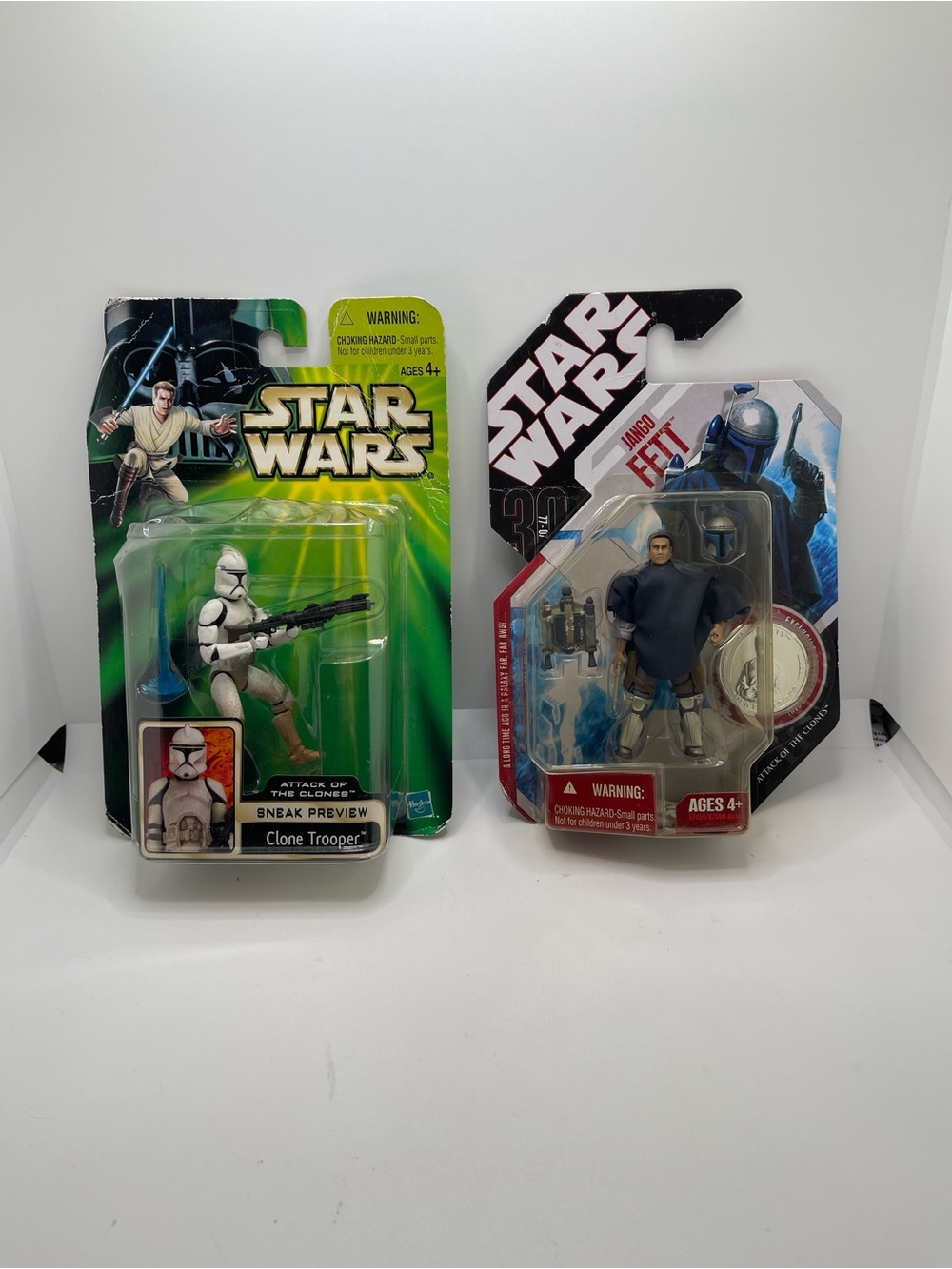 Star Wars Figures Lot Attack of The Clones Clone Trooper & Jango Fett